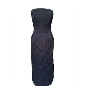 Vintage Christian Lacroix Black Strapless Midi Dress